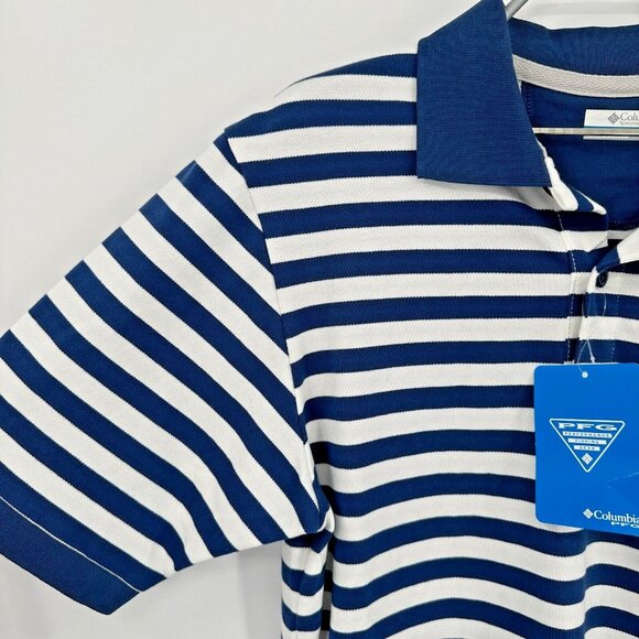 Columbia PFG Men's Super Bone Fish Pique Polo in Navy Blue sz M NWT Collared - Picture 2 of 6